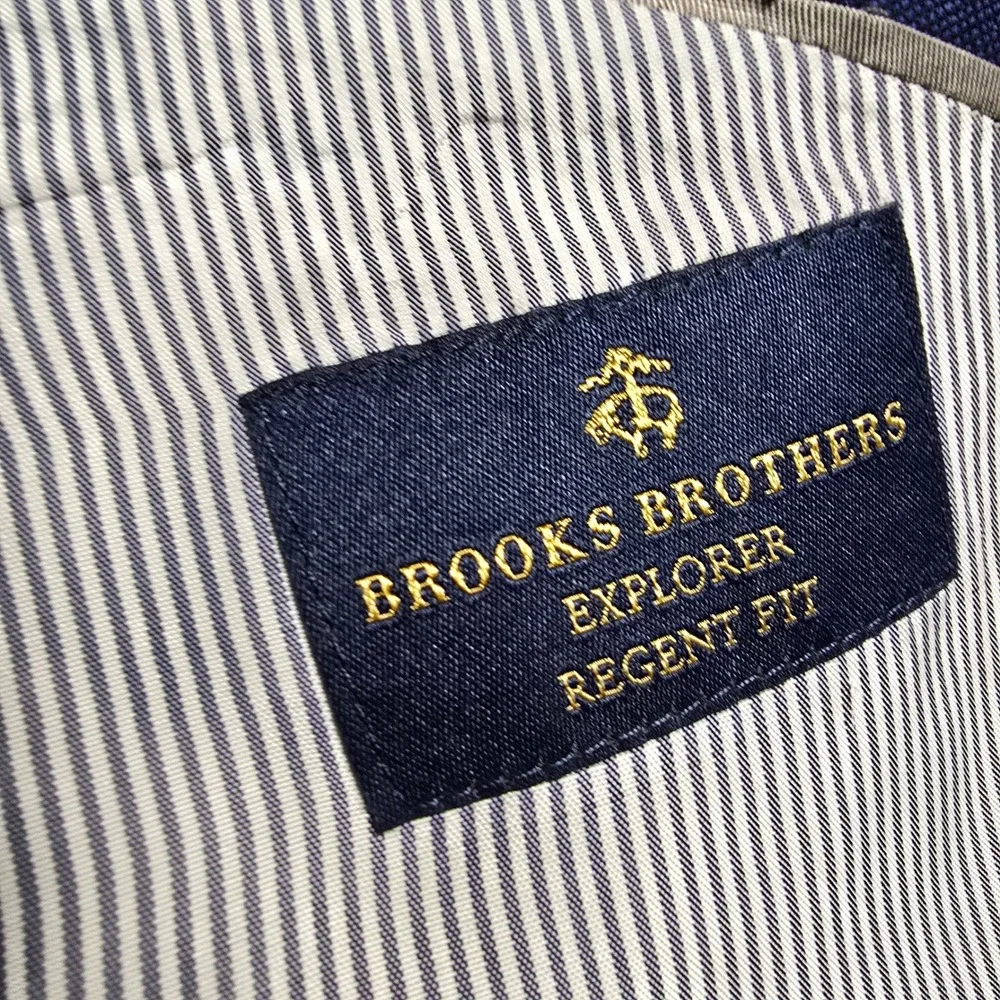 Brooks Brothers Explorer Regent Fit Blazer Blue Wool Blend Sport Coat 44R Mens